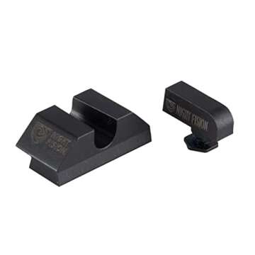 Night Fision Tritium Night Sight Set Compatible with Glock 17/17L/19/22-28/31-35/37-39/45, White Front Ring, U Notch Black Rear Rings