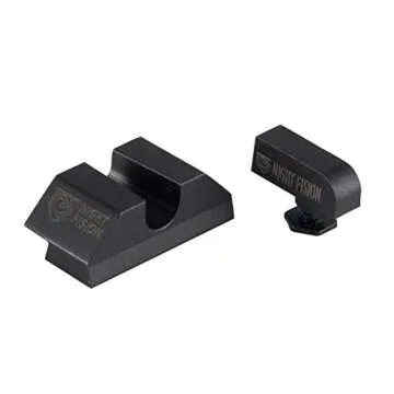 Night Fision Tritium Night Sight Set Compatible with Glock 17/17L/19/22-28/31-35/37-39/45, White Front Ring, U Notch Black Rear Rings