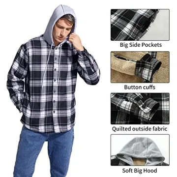 Men's Long Sleeve Fleece Lined Flannel Shirt