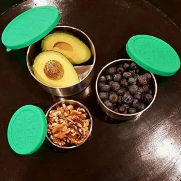 Stainless Steel Food Storage Containers - Stackable Lightweight Metal Nesting Lunch Containers Set with Leakproof Silicone Lids. BPA Toxin Free, Safe for Family, Kids School Snack Lunchbox Bento Box