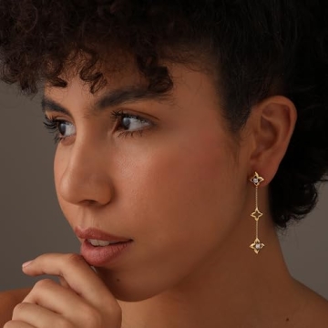 LeCalla Sterling Silver Gold-Plated Zirconia Earrings for Women