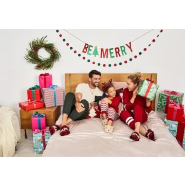 Cozy Mom Bear Slippers - Buffalo Plaid Style, 9-10