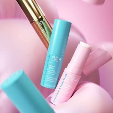 TULA Skincare Frosted with Freshness Eye Balm Trio - Includes Full Sized Glow + Get It, Rose Glow + Get It, and Gold Glow + Get It, Cools & Hydrates, 3-piece set
