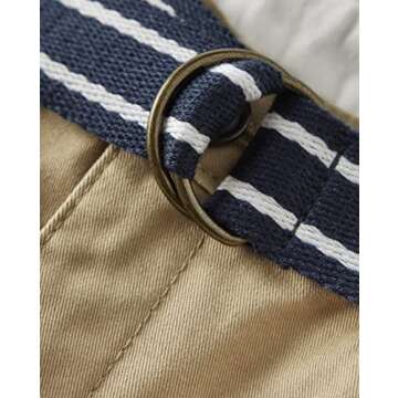 Gymboree Boys and Toddler Belted Twill Chino Shorts, Sesame, 3T