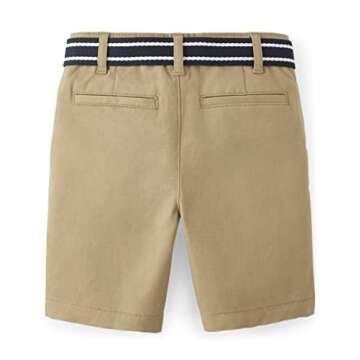 Gymboree Boys and Toddler Belted Twill Chino Shorts, Sesame, 3T