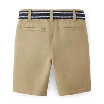 Gymboree Boys and Toddler Belted Twill Chino Shorts, Sesame, 3T