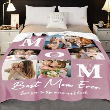 Personalized Photo Blanket Gifts for Mom and Grandma