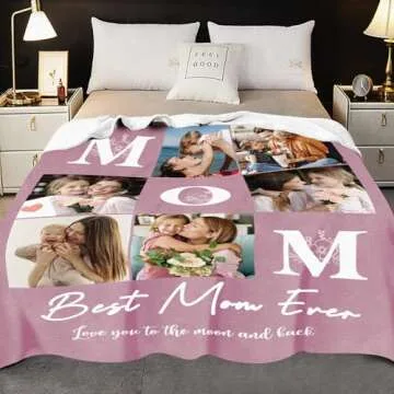 Personalized Photo Blanket Gifts for Mom and Grandma