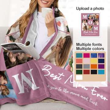 Personalized Photo Blanket Gifts for Mom and Grandma