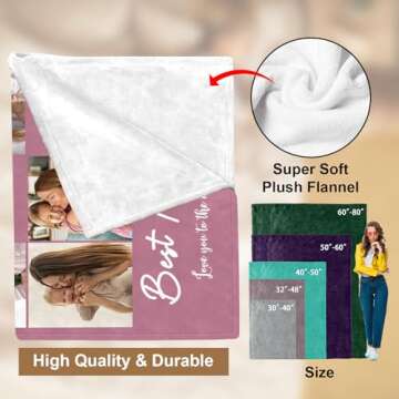 Personalized Photo Blanket Gifts for Mom and Grandma