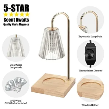 Luzdiosa Vintage Candle Warmer Lamp Dimmable Safe Elegant