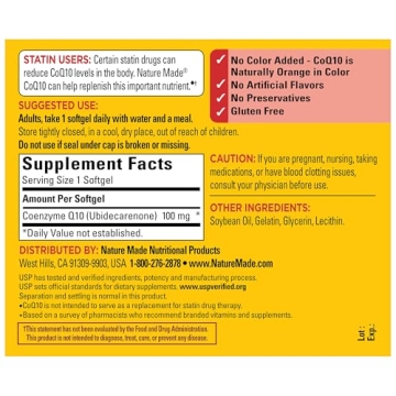 Nature Made CoQ10 100mg - Heart Health Supplement - 120 Softgels