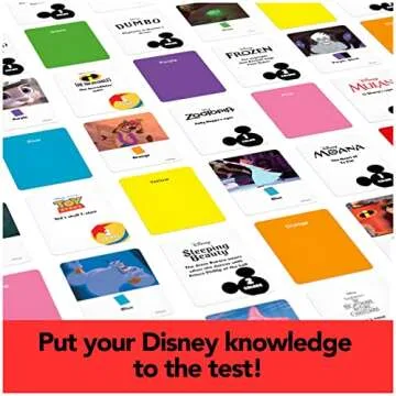 Disney, Color Brain Board Game for Families Mickey Mouse Minnie Mouse Princess Tiana Strategy Party Card Gift Toy, for Adults and Kids Ages 12 and up