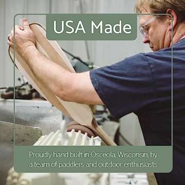 BENDING BRANCHES Beavertail - Premium Recreational Wooden Canoe Paddle with Palm Grip