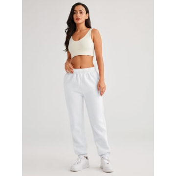 AUTOMET Winter Casual Fleece Sweatpants for Women