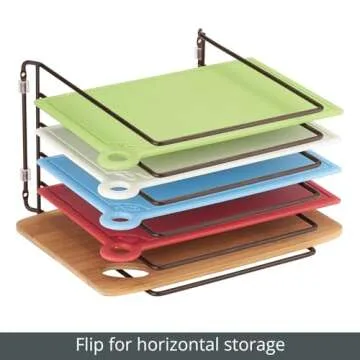 mDesign Pot Lid and Pan Rack — Metal Wire Rack for Cabinets, Pantries or Kitchen Surfaces — Freestanding Pan Stand with 5 Slots for Pans, Pots, Lids and Crockery — Black