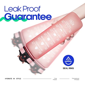 Giotto 32oz BPA Free Water Bottle with Time Marker