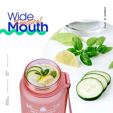 Giotto 32oz BPA Free Water Bottle with Time Marker