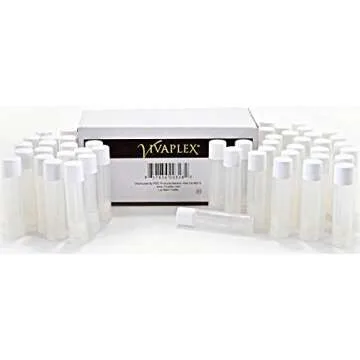 Vivaplex 50, Clear, Empty, 5.5 ml Lip Balm Tubes with White Caps
