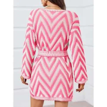 Saodimallsu Women's Stylish Color Block Cardigan