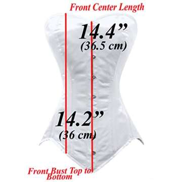 luvsecretlingerie Heavy Duty 26 Double Steel Boned Waist Training Satin Normal Torso Overbust Shaper Corset #8151-OT-SA