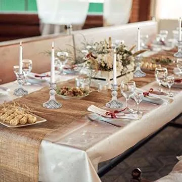 Glass Candle Holder Set of 6, Clear Candlestick Holder & Vintage Candlestick Holder, Taper Candle Holder for Wedding Table Centerpieces,Party, Christmas Decorations