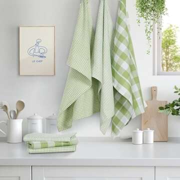 Casa Platino Decorative Cotton Kitchen Towels Set - 6PC