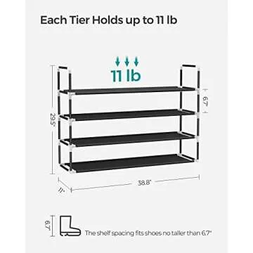 SONGMICS 4-Tier Shoe Rack for Stylish Storage Solutions