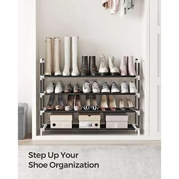 SONGMICS 4-Tier Shoe Rack for Stylish Storage Solutions
