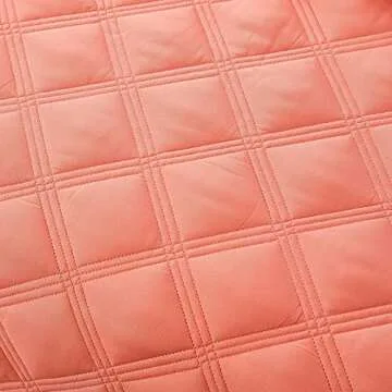 Home Soft Things 3 Piece Charleston Down Alternative Quilted Bed Spread Set, Soft Warm Plaid Diamond Pattern Quilt Coverlet Bedding Cover Set, Coral, Queen 100" x 106"