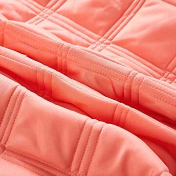 Home Soft Things 3 Piece Charleston Down Alternative Quilted Bed Spread Set, Soft Warm Plaid Diamond Pattern Quilt Coverlet Bedding Cover Set, Coral, Queen 100" x 106"