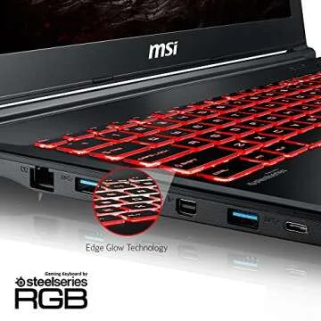 MSI GL62M 7REX-1896US 15.6" Full HD Gaming Laptop Computer Quad Core i7-7700HQ, GeForce GTX 1050Ti 4G Graphics, 8GB DRAM, 128GB SSD + 1TB Hard Drive, Steelseries Red Backlit Keyboard