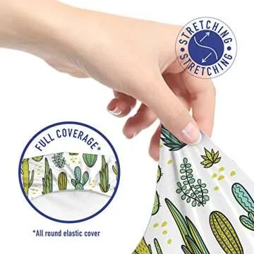 Ambesonne Cactus Office Chair Slipcover, Hand Draw Foliage Pattern Botanical Inspired Floral Tropical Elements, Protective Stretch Decorative Fabric Cover, Standard Size, Reseda Green