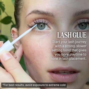 Lilac St - Lilac Lash Glue (Black) - Beginner Lash Cluster Glue - Precise Brush Tip Applicator - Str...