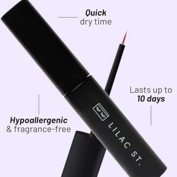 Lilac St - Lilac Lash Glue (Black) - Beginner Lash Cluster Glue - Precise Brush Tip Applicator - Strong Hold & Easy Removal - Waterproof - Sensitive Eyes Safe - Cruelty Free, Vegan, Women Founded