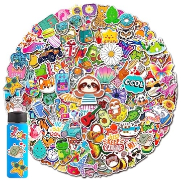 300 PCS Water Bottle Stickers - Cute Non-Toxic Vinyl Waterproof Stickers for Kids & Teens