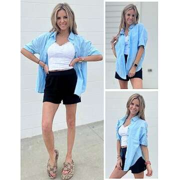 HOTOUCH Cotton Button Down Shirt for Women - Stylish and Versatile