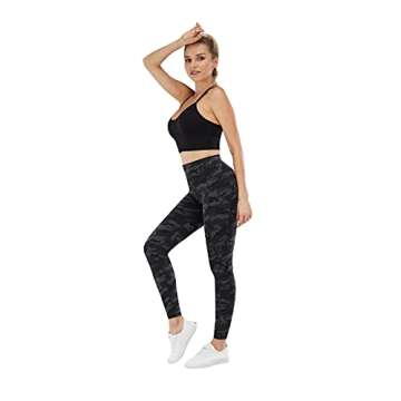 PHISOCKAT Women's High Waist Yoga Pants with Pockets, Leggings with Pockets, Tummy Control Workout Yoga Leggings