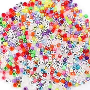 Beads Kit with Letters, UV Beads, and Elastic String