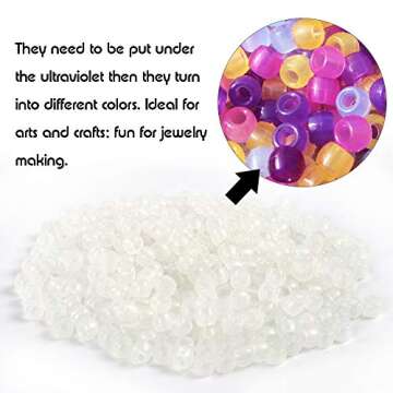 Beads Kit with Letters, UV Beads, and Elastic String