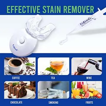 Teeth Whitening Kit with LED Light: Tooth Whitener with 35% Carbamide Peroxide, Mouth Trays, Remineralizing Gel and Tray Case - Built-in 10 Minute Timer Restores White Smile Flavorless