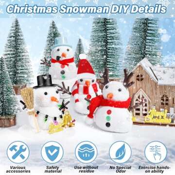Christmas Craft Kit, 8 Pack Snowman Kit DIY Christmas Ornaments, Build a Snowman Kit Indoor Decorations, Creative Kids Air Dry Modeling Clay, Xmas Activities Snowman Making Kit Toys for Holiday