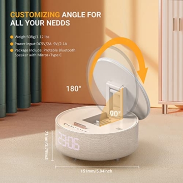 COLSUR Bluetooth Speaker Alarm Clock & Wireless Charger