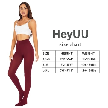 HeyUU Women's 80 Denier Soft Opaque Tights in 20 Colors