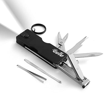 OUTU Keychain Nail Clipper Multitool, 8 in 1 EDC Utility Tool with Nail Clipper, Scissors, Tweezers,...
