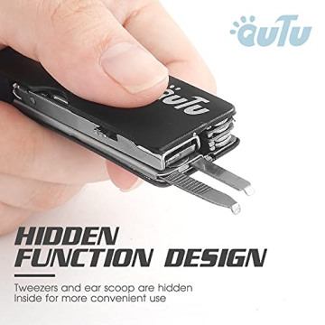 OUTU Keychain Nail Clipper Multitool, 8 in 1 Super Utility Tool