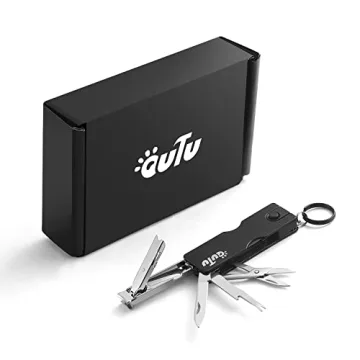 OUTU Keychain Nail Clipper Multitool, 8 in 1 Super Utility Tool
