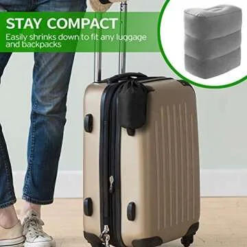 BETUS Inflatable Travel Foot Rest Pillow - Ultra Comfortable and Compact - Toddle & Kids Leg Rest Stool for Long Flight/Trip by Airplane or Car