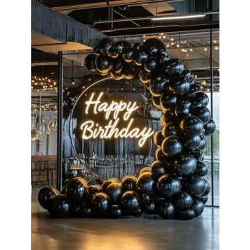 Bezente Black Balloons Latex Party Balloons - 100 Pack 12 inch Round Helium Balloons for Black Themed Wedding Graduation Anniversary Birthday Party Backdrop Decorations