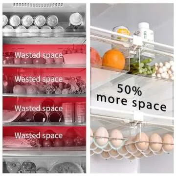 URALFA 2 Pack Fridge Drawer Organizer, Refrigerator Drawers for Fruit and Vegetable, Refrigerator Organization and Storage Box, Transparent Pull Out Drawer Fit for Fridge Shelf Under 1.1"